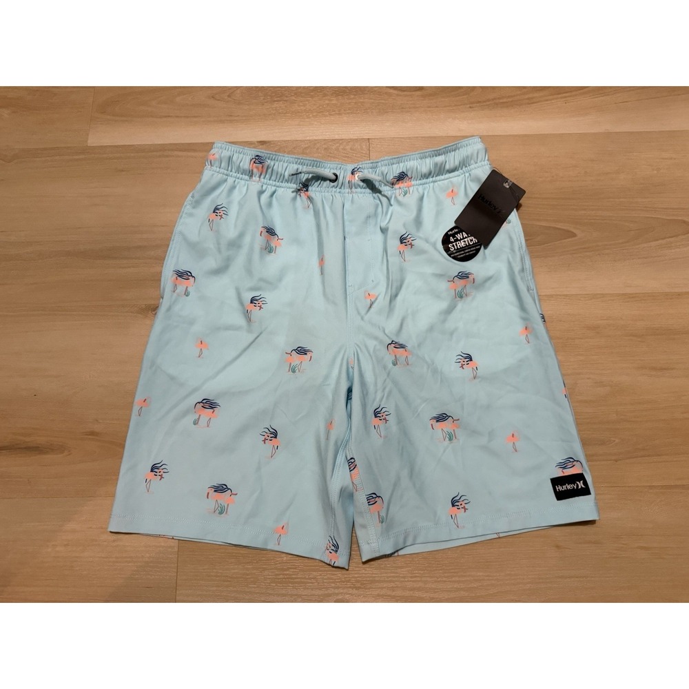 Hurley Boys Size XL Swim Trunks Flamingo Blue Youth Shorts